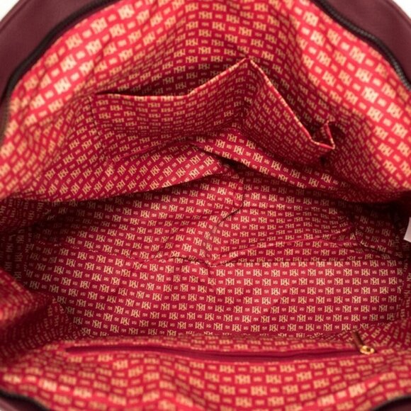 Badgley Mischka Rose Faux Leather XL Travel Weekender Tote Bag In Wine, NWT - Picture 2 of 5